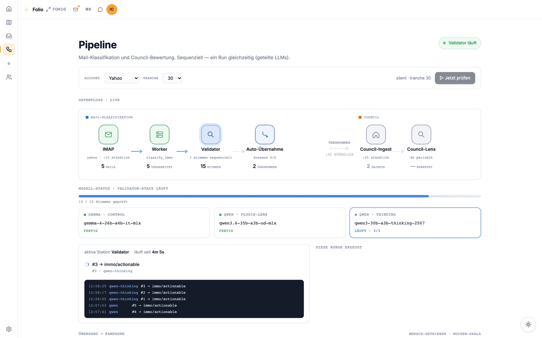 The validator stack, live