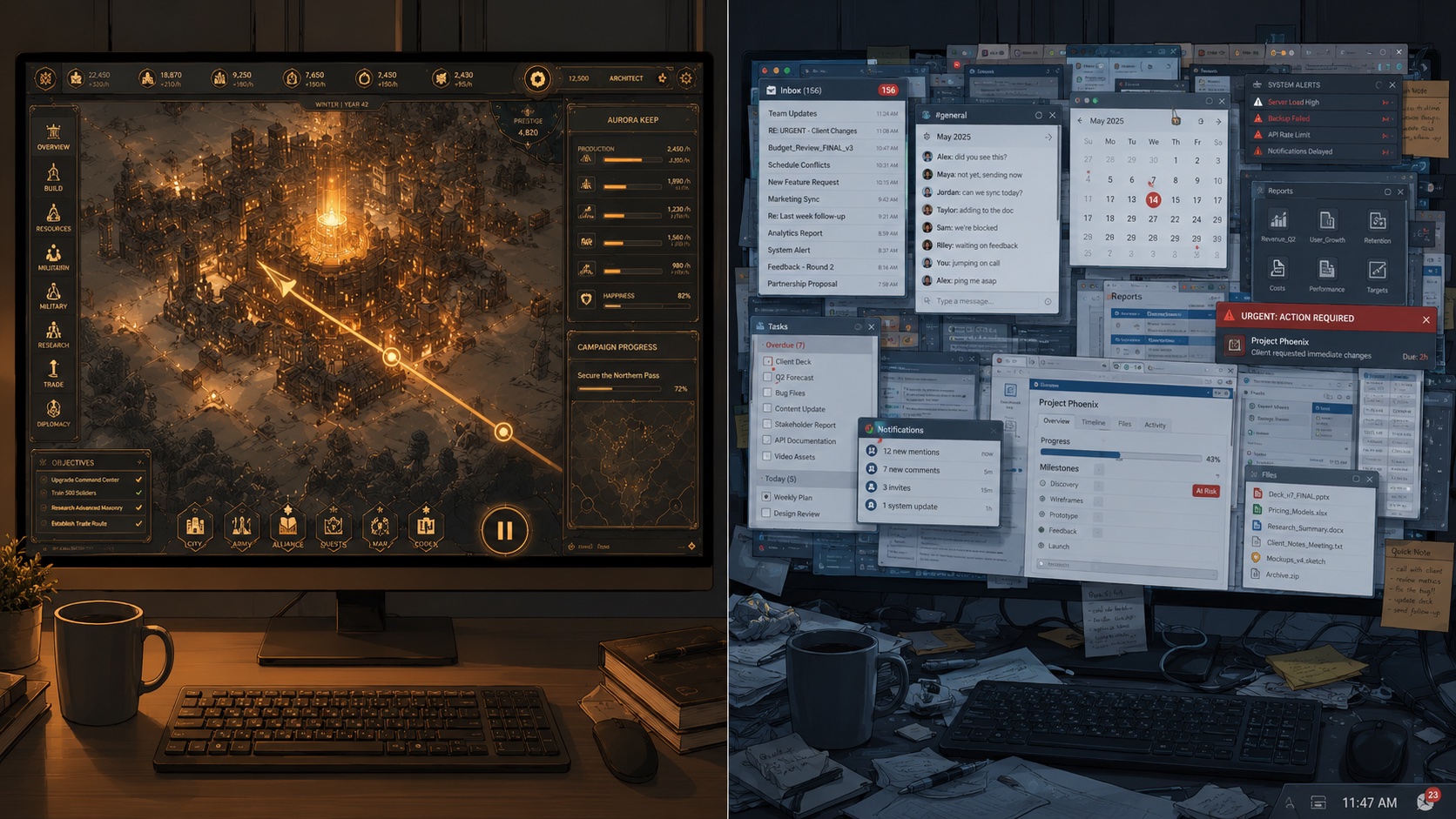 Game overview versus the scattered everyday