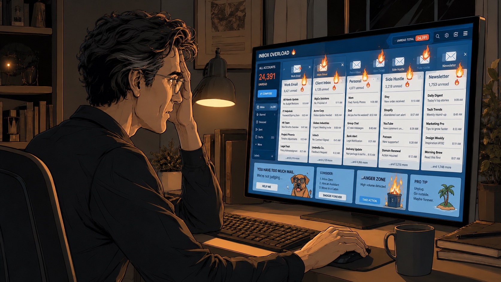 An overflowing inbox